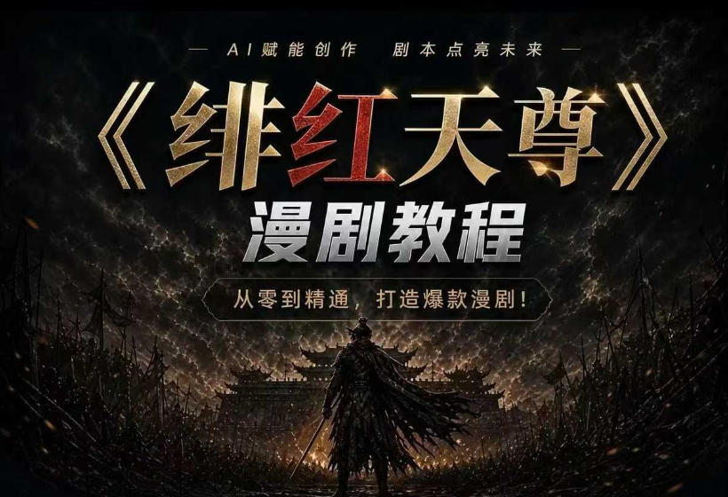 绯红天尊AI漫剧系统教程｜从零入门到精通，工具运用+剧本创作+爆款逻辑+提示词素材+镜头剪辑，全套爆款漫剧落地实战课-云启智联