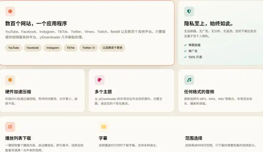 YouTube、B站超100+平台视频免费下载，超级好用，多平台免费开源热门视频下载器ytDownloader-云启智联