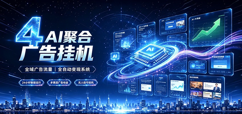 全域广告流量聚合，AI无人挂机稳赚佣金，打造长期稳定被动收入副业-云启智联
