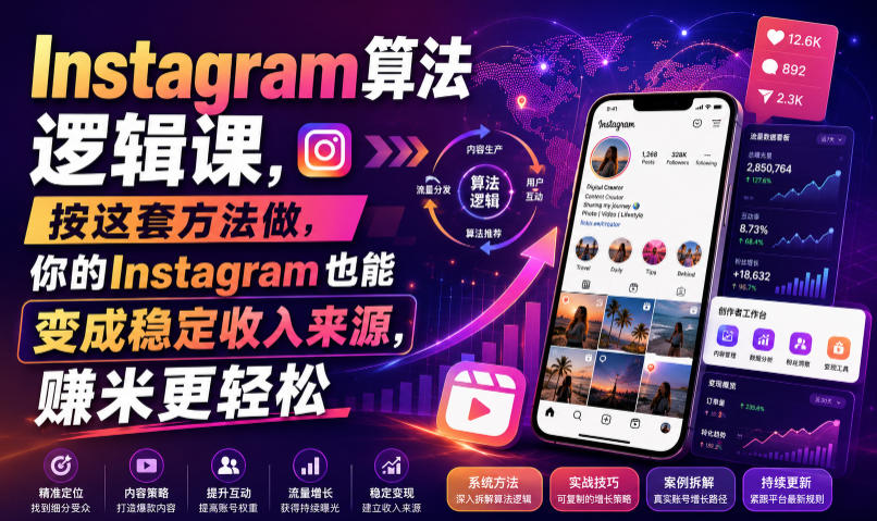 Instagram算法逻辑课，按这套方法做，你的Instagram也能变成稳定收入来源，賺米更轻松【原创双语字幕】-云启智联