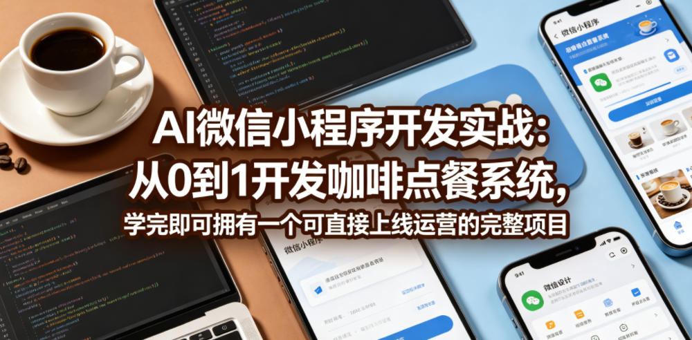 AI微信小程序开发实战：从0到1开发咖啡点餐系统，学完即可拥有一个可直接上线运营的完整项目-云启智联