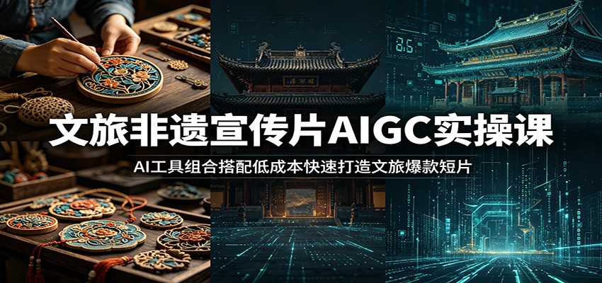 文旅非遗宣传片AIGC实操课：AI工具组合搭配低成本快速打造文旅爆款短片-云启智联
