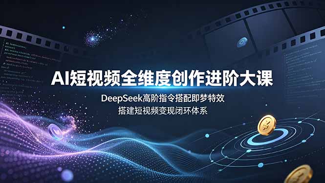 AI短视频全维度创作进阶大课，DeepSeek高阶指令搭配即梦特效，搭建短视频变现闭环体系-云启智联
