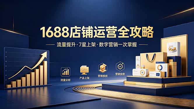 1688店铺没流量？产品上架不到7星？数字营销不会投？全套运营技能一次学(更新6月-云启智联
