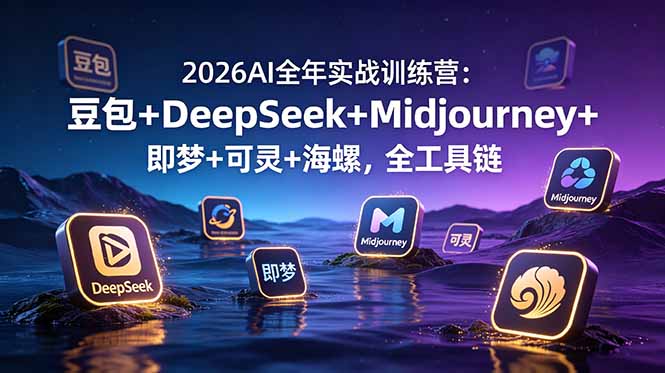 2026AI全年实战训练营：豆包+DeepSeek+Midjourney+即梦+可灵+海螺，全工具链-云启智联