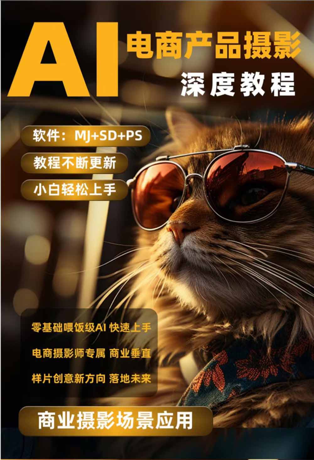 AI电商人像摄影实战课·SD多端部署｜MJ完整教学｜家电护肤家具商品图人像写真全案例-云启智联