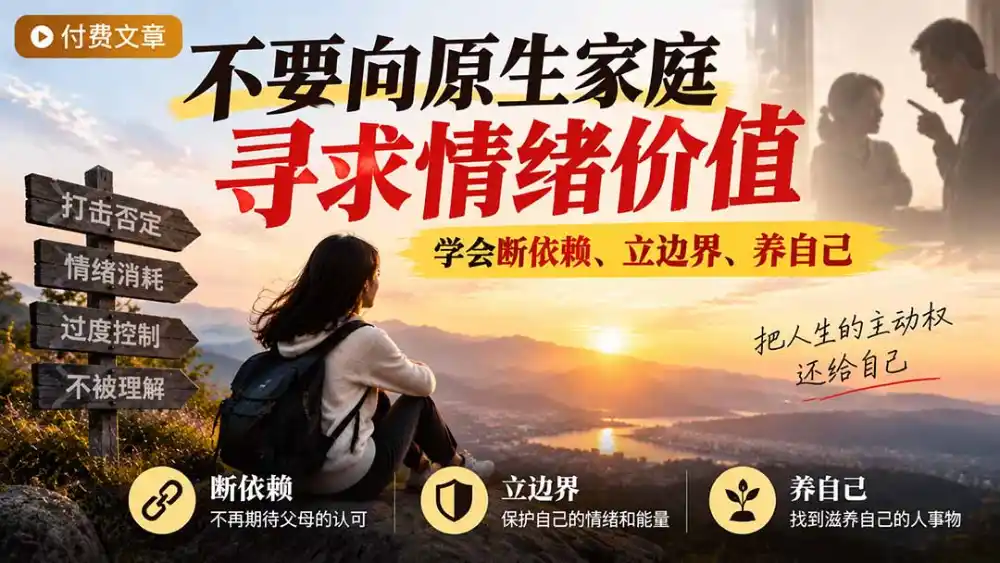 付费文章:不要向原生家庭寻求情绪价值,学会断依赖、立边界、养自己-云启智联