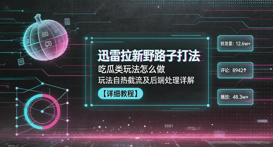 迅雷拉新野路子打法，吃瓜类玩法怎么做，玩法自热截流及后端处理详解-云启智联