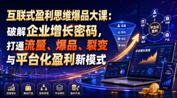 互联式盈利思维爆品大课：破解企业增长密码，打通流量、爆品、裂变与平台化盈利新模式-云启智联