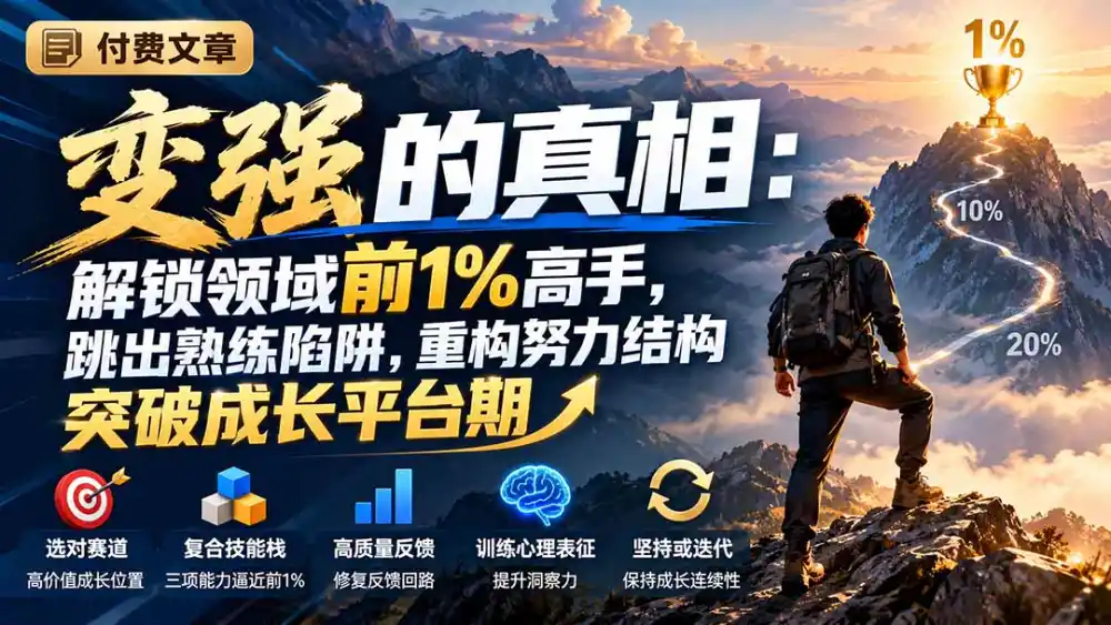 付费文章：变强的真相：解锁领域前1%高手，跳出熟练陷阱，重构努力结构突破成长平台期-云启智联