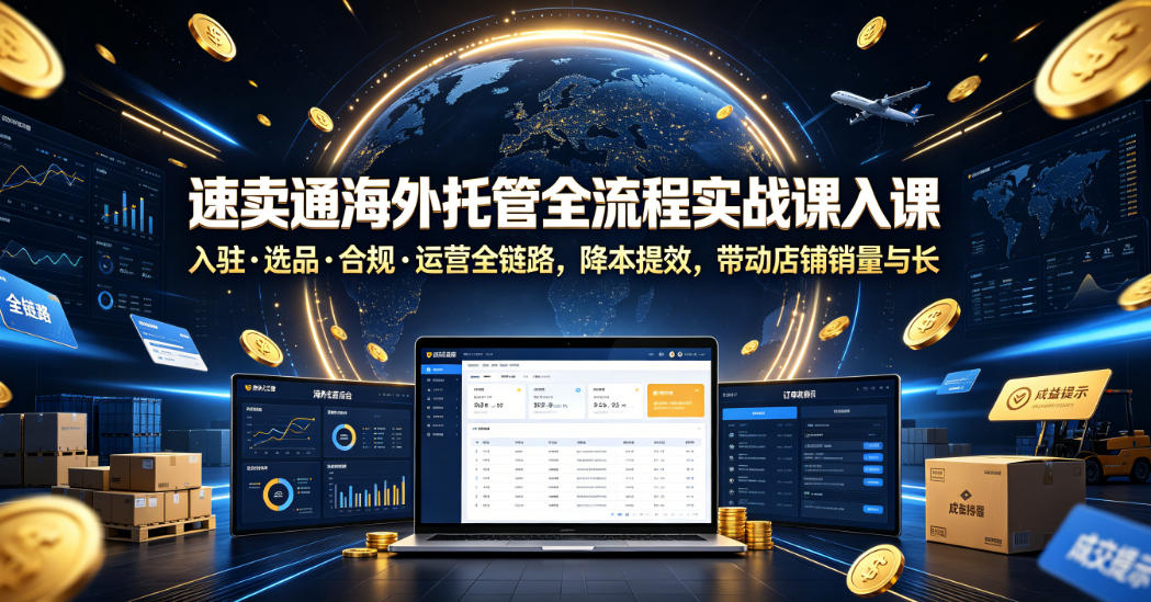 速卖通海外托管全流程实战课入驻・选品・合规・运营全链路，降本提效，带动店铺销量与收益增长-云启智联