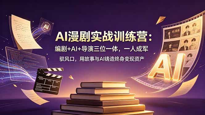 AI漫剧实战训练营：编剧+AI+导演三位一体，一人成军 驭风口，用故事与AI铸造终身变现资产-云启智联