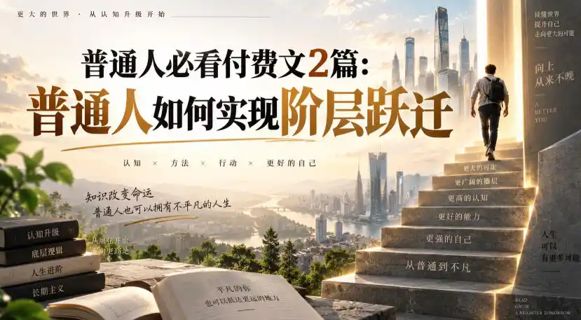 普通人必看付费文2篇：普通人如何实现阶层跃迁-云启智联