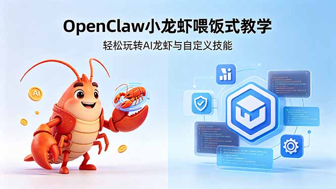 不用懂技术！OpenClaw小龙虾喂饭式教学，轻松玩转AI龙虾与自定义技能 (5月22更新-云启智联