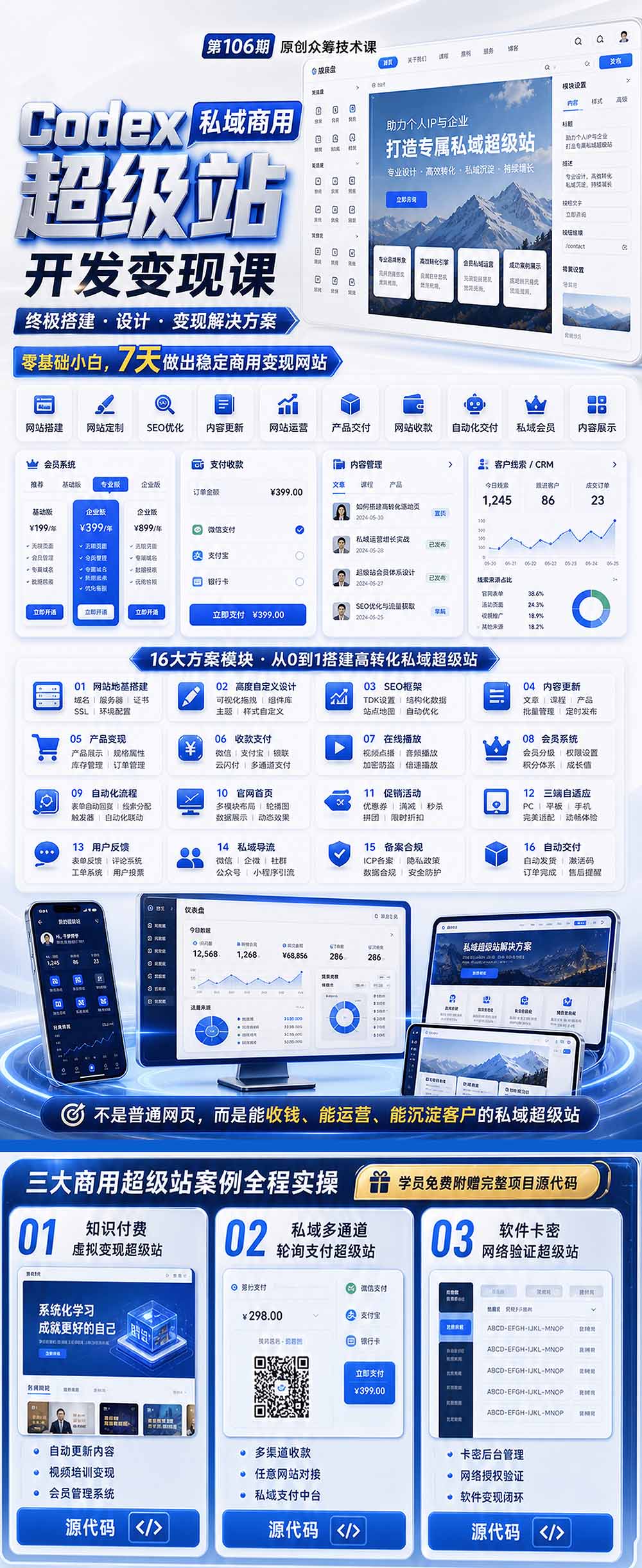 Codex私域商用超级站Ai开发变现课106期-更新0630：不是普通网站，而是能收钱，能运营，能沉淀客户的私域超级站-云启智联