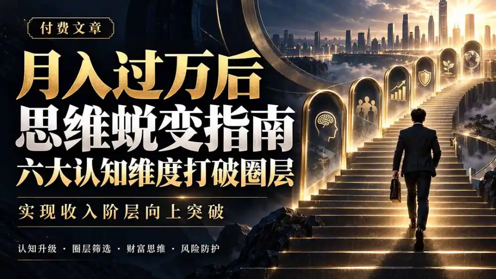 付费文章：月入过万后思维蜕变指南，六大认知维度打破圈层，实现收入阶层向上突破-云启智联