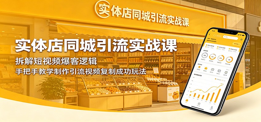 实体店同城引流实战课：拆解短视频爆客逻辑，手把手教学制作引流视频复制成功玩法-云启智联