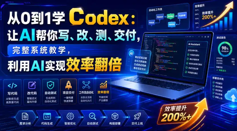 从0到1学Codex：让AI帮你写、改、测、交付，完整系统教学，利用AI实现效率翻倍(更新0918)-云启智联