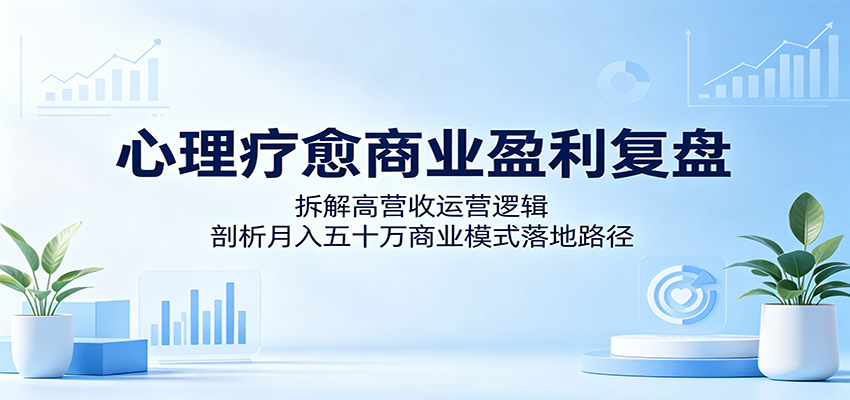 心理疗愈商业盈利复盘:拆解高营收运营逻辑,剖析月入五十万商业模式落地路径-云启智联