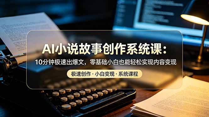 AI小说故事创作系统课：10分钟极速出爆文，零基础小白也能轻松实现内容变现-云启智联