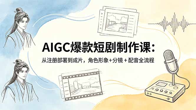 AIGC爆款短剧制作课:从注册部署到成片,角色形象+分镜+配音全流程-云启智联