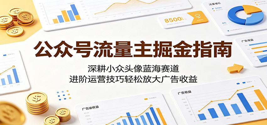 公众号流量主掘金指南：深耕小众头像蓝海赛道，进阶运营技巧轻松放大广告收益-云启智联