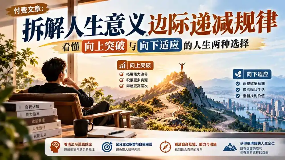 付费文章：拆解人生意义边际递减规律，看懂向上突破与向下适应的人生两种选择-云启智联