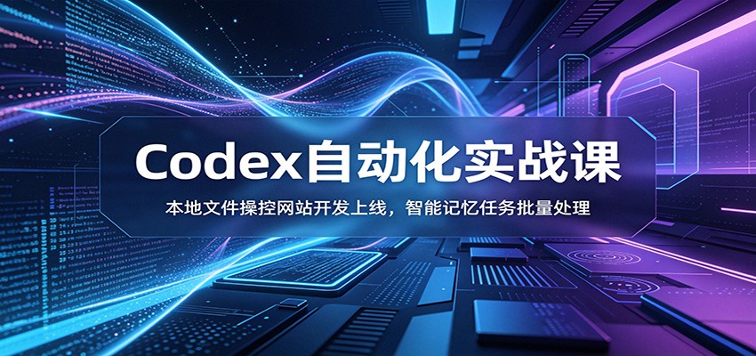 Codex自动化实战课：本地文件操控网站开发上线，智能记忆任务批量处理-云启智联