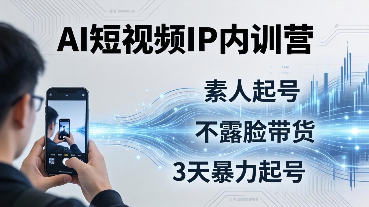2026AI短视频IP内训营-更新：从素人起号到不露脸带货，3天暴力起号全流程拆解-云启智联