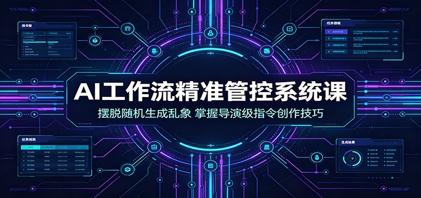 AI工作流精准管控系统课：摆脱随机生成乱象，掌握导演级指令创作技巧-云启智联