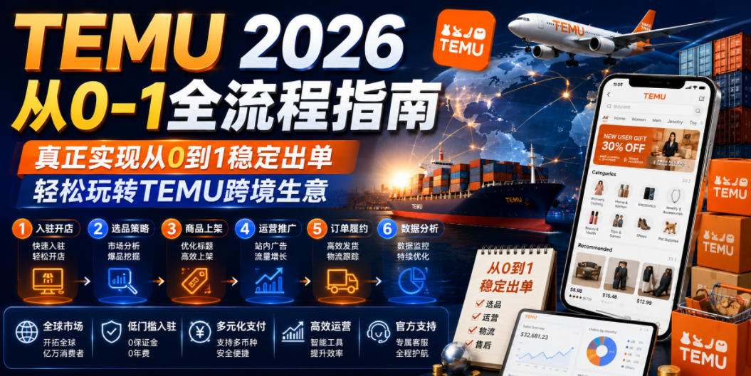 TEMU 2026从0-1全流程指南，真正实现从0到1稳定出单，轻松玩转TEMU跨境生意-云启智联