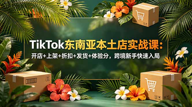 TikTok东南亚本土店实战课：开店+上架+折扣+发货+体验分，跨境新手快速入局-云启智联