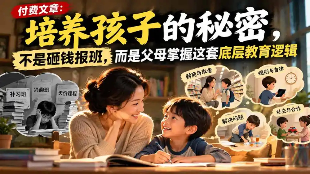 付费文章：培养孩子的秘密，不是砸钱报班，而是父母掌握这套底层教育逻辑-云启智联