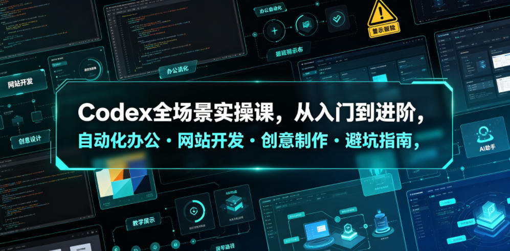 Codex全场景实操课，从入门到进阶，自动化办公・网站开发・创意制作・避坑指南，全流程教学-云启智联