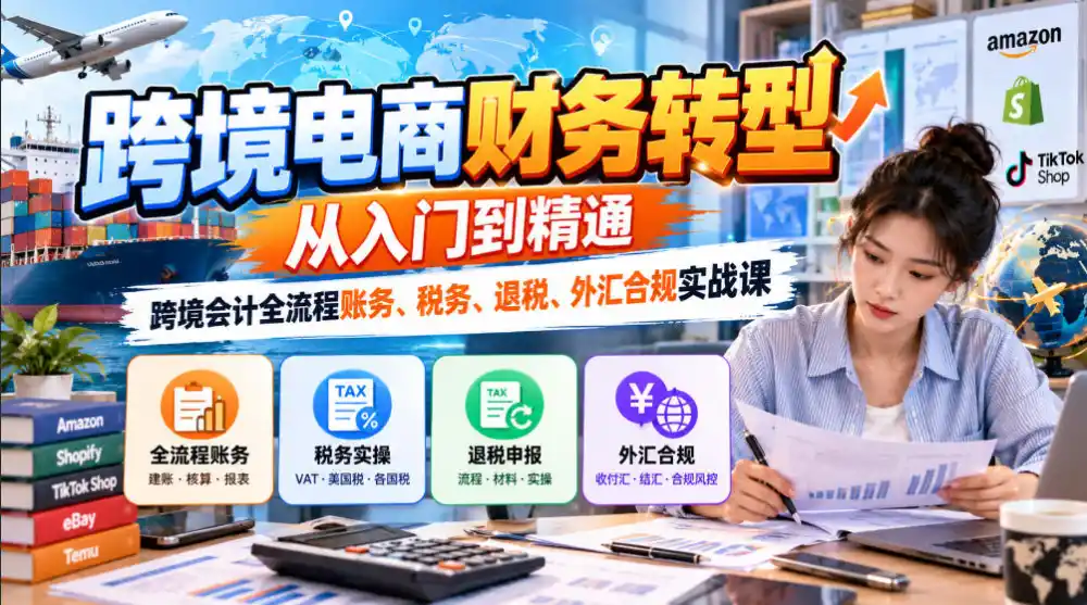 跨境电商财务转型:从入门到精通|跨境会计全流程账务、税务、退税、外汇合规实战课-云启智联