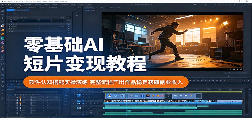 零基础AI短片变现教程：软件认知搭配实操演练，完整流程产出作品稳定获取副业收入-云启智联