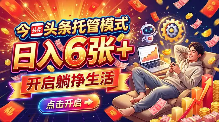 今日头条AI托管模式,每天5分钟,最高月入5000+,操作超简单,零门槛-云启智联