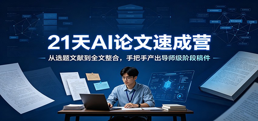 21天AI论文速成营：从选题文献到全文整合，手把手产出导师级阶段稿件-云启智联