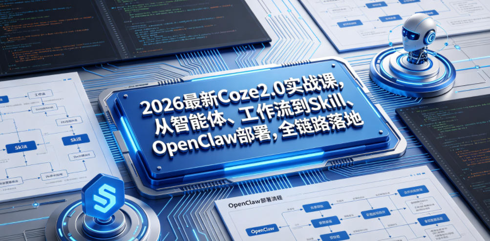 2026最新Coze2.0实战课，从智能体、工作流到Skill、OpenClaw部署，全链路落地-云启智联