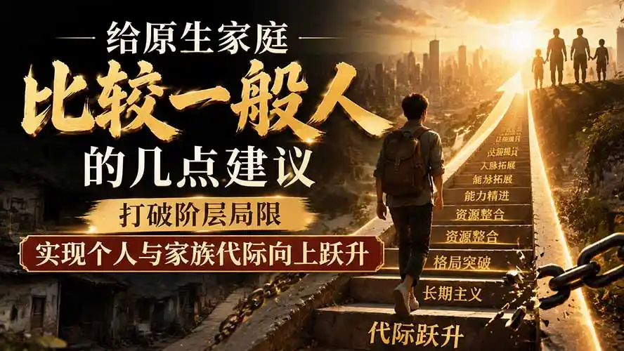 付费文章：给原生家庭比较一般人的几点建议，打破阶层局限，实现个人与家族代际向上跃升-云启智联