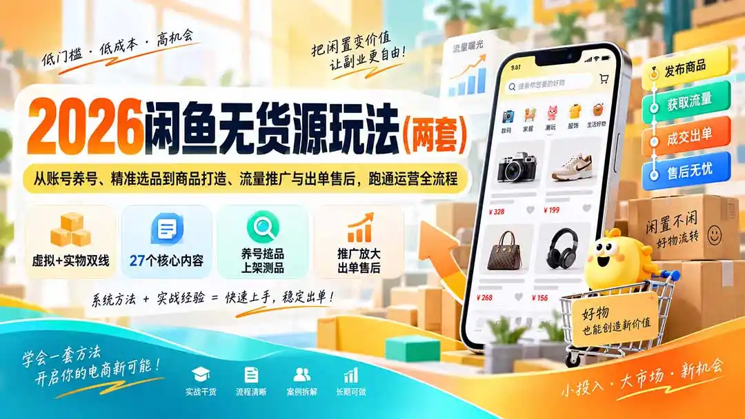 2026闲鱼无货源玩法(两套-云启智联