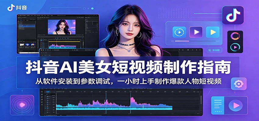 抖音AI美女短视频制作指南：从软件安装到参数调试，一小时上手制作爆款人物短视频-云启智联