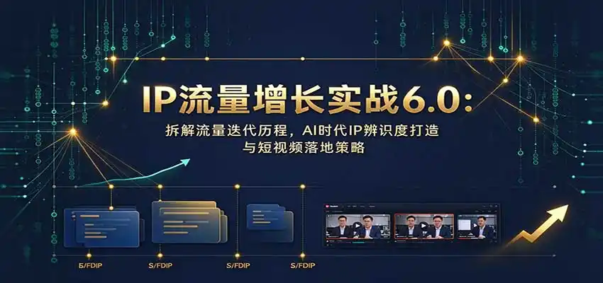 IP流量增长实战6.0:拆解流量迭代历程,AI时代IP辨识度打造与短视频落地策略-云启智联