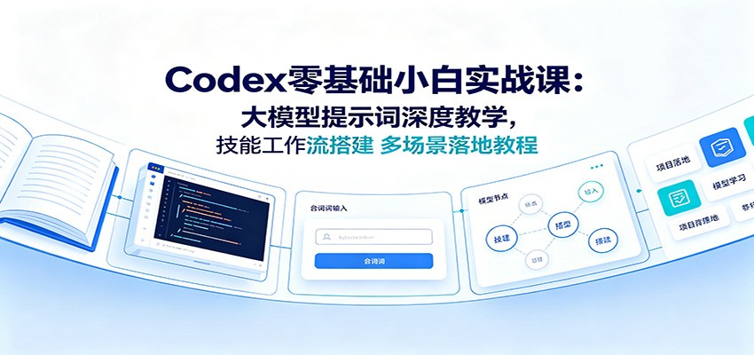 Codex零基础小白实战课：大模型提示词深度教学，技能工作流搭建多场景落地教程-云启智联