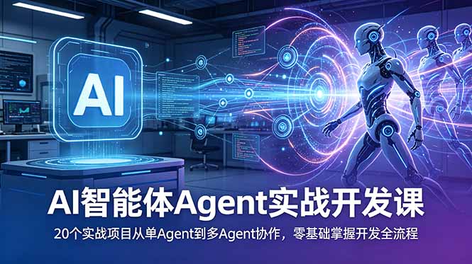 AI智能体Agent实战开发课：20个实战项目从单Agent到多Agent协作，零基础掌握开发全流程-云启智联