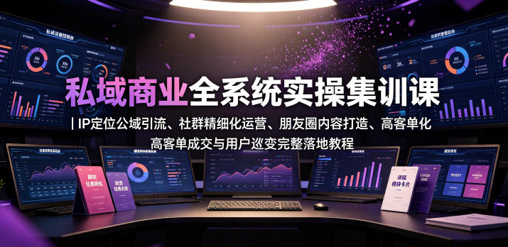 私域商业全系统实操课｜IP定位公域引流、社群精细化运营、朋友圈内容打造、高客单成交与用户裂变完整落地教程-云启智联