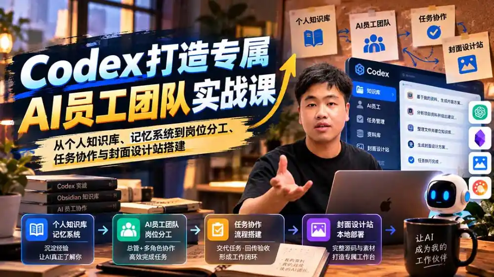 【无水印】Codex打造专属AI员工团队实战课：从个人知识库、记忆系统到岗位分工、任务协作与封面设计站搭建-云启智联