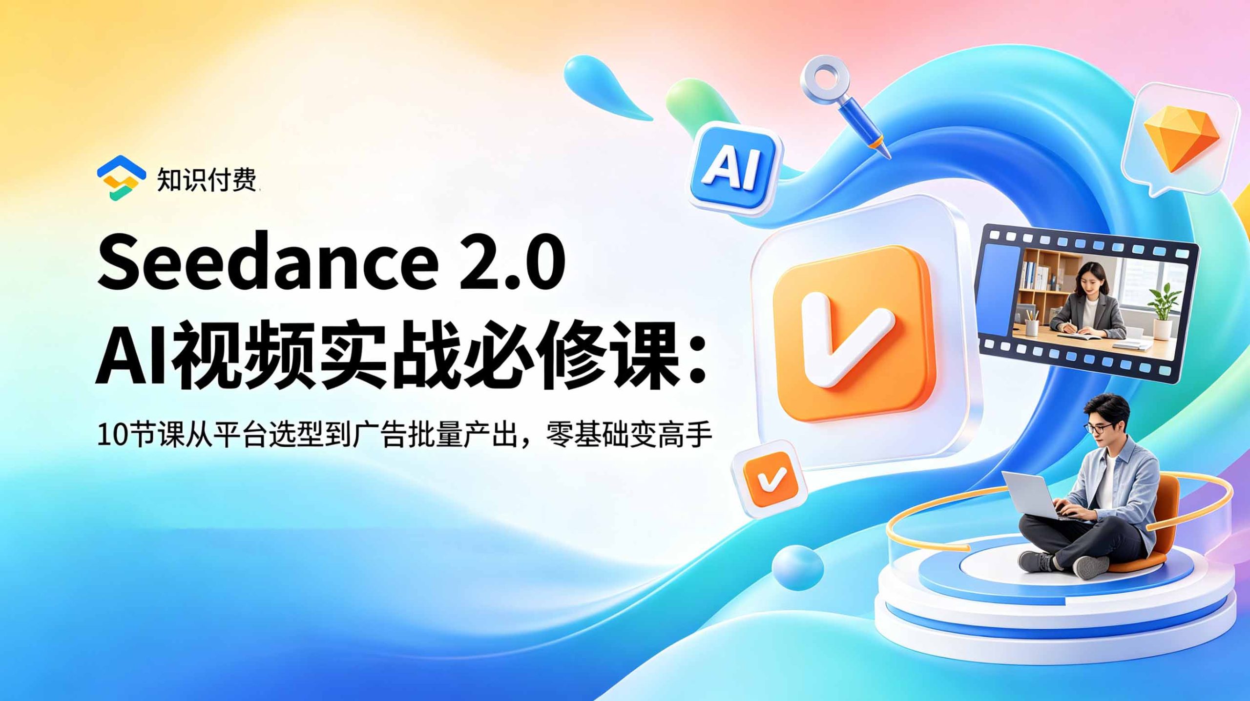 Seedance 2.0 AI视频实战必修课：10节课从平台选型到广告批量产出，零基础变高手-云启智联