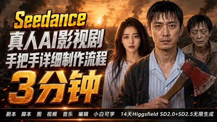 3分钟真人AI影视剧怎么做？SD 2.0手把手完整制作流程｜Higgsfield 14天SD 2.0/2.5无限生成-云启智联
