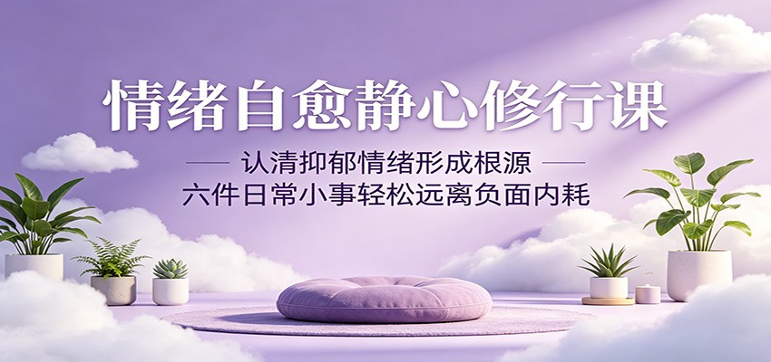 情绪自愈静心修行课：认清抑郁情绪形成根源，六件日常小事轻松远离负面内耗-云启智联
